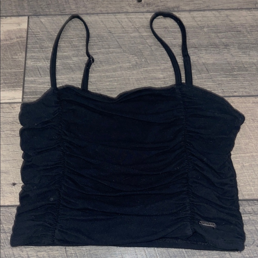 Black Ruched Women's Top